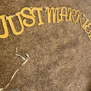 “Just Married” wedding banner